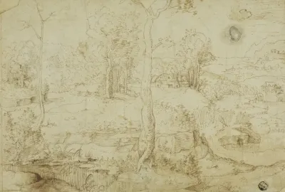 Landscape With Tree In Center