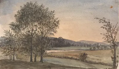 Landscape With Trees A River In The Background