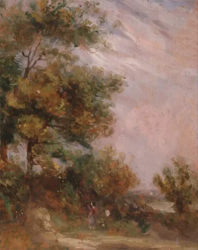 Landscape With Trees And A Figure