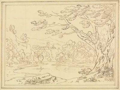 Landscape With Trees By A Lake
