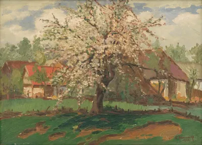 Landscape With Trees In Bloom