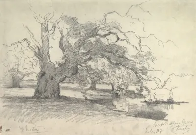 Landscape With Trees Near A Pond