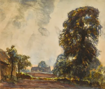 Landscape With Trees Thunderstorm Vale Of Clwyd