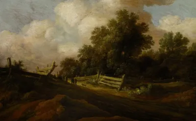 Landscape With Two Figures And A Dog