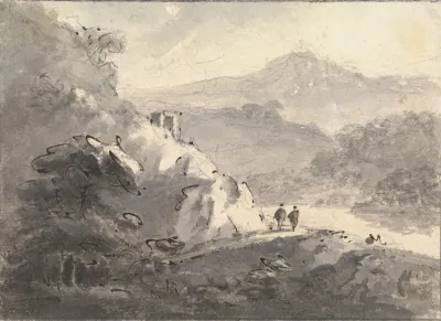 Landscape With Two Figures On A Road