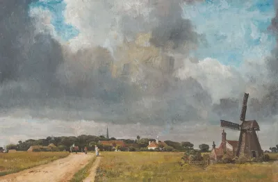 Landscape With Village And Windmill