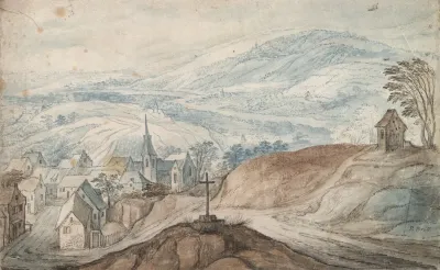 Landscape With Village Near Crossroads And Distant View 2