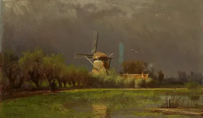 Landscape With Windmill