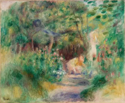 Landscape With Woman Gardening Paysage Et Femme Jardinant