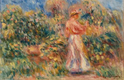 Landscape With Woman In Pink And White Paysage Avec Femme En Rose Et Blanc