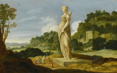 Landscape With Worshippers At The Altar Of Diana