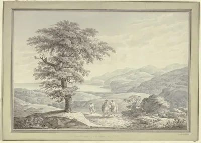 Landschaft An Der Riviera Di Levante Mit Dem Kunstler Und Seinen Reisegefahrten