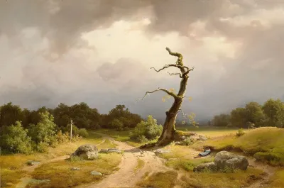 Landschaft Bei Heranziehendem Gewitter