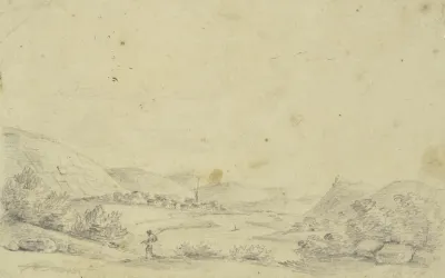 Landschaft Gebirgssee Mit Dorf
