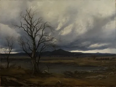 Landschaft Mit Aufziehendem Gewitter