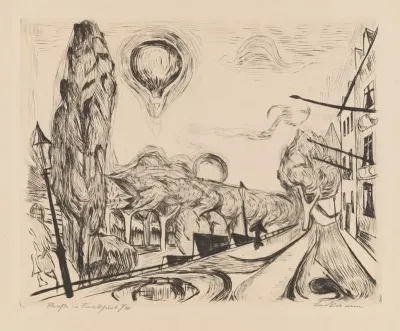 Landschaft Mit Ballon Landscape With Balloon