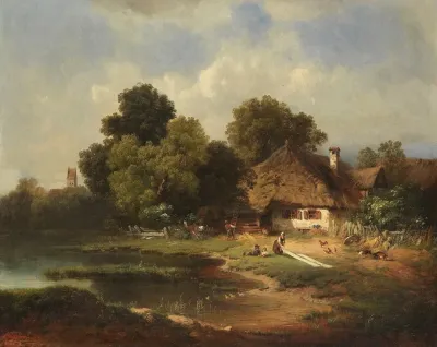 Landschaft Mit Bauernhof