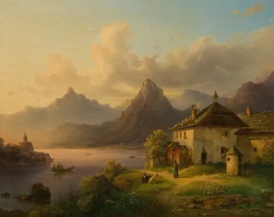 Landschaft Mit Bergsee