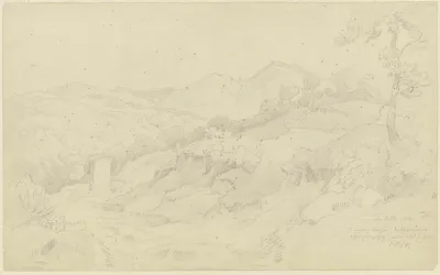 Landschaft Mit Bildstock Bei Civitella Dem Heutigen Bellegra