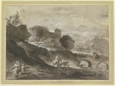 Landschaft Mit Einer Brucke