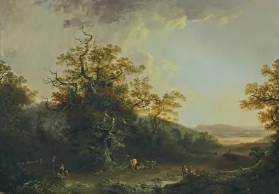 Landschaft Mit Fischern Hirten Und Vieh