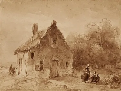 Landschaft Mit Haus Und Staffage
