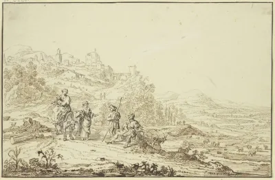 Landschaft Mit Hirten Und Der Flucht Nach Agypten