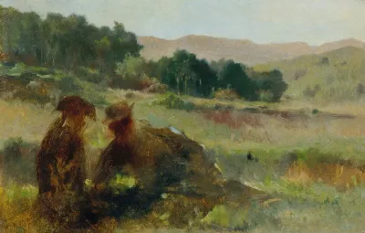 Landschaft Mit Jager Und Hund