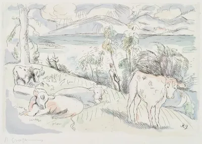 Landschaft Mit Kuhen 2