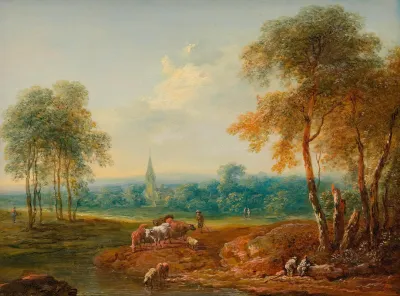 Landschaft Mit Kuhherde