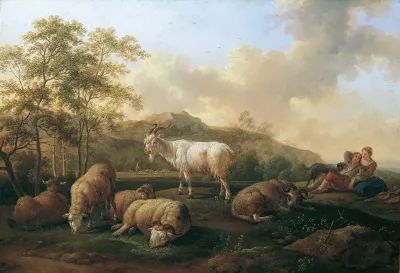 Landschaft Mit Weidendem Vieh