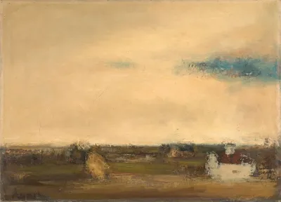 Landschaft Mit Weisem Haus