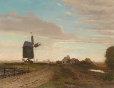 Landschaft Mit Windmuhle
