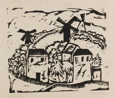 Landschaft Mit Windmuhlen