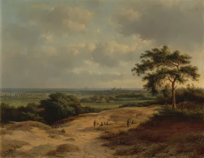 Landschap Bij Bergen Met Legerkamp