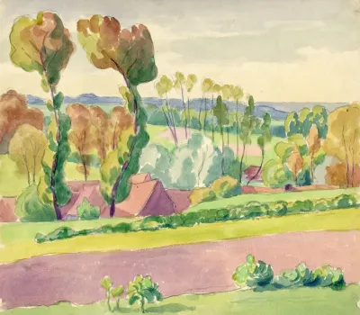 Landschap In Aquarel 3