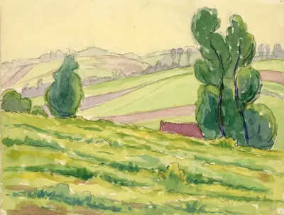 Landschap In Aquarel 6