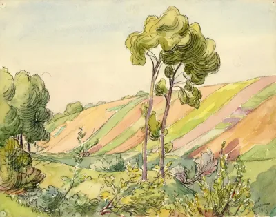 Landschap In Aquarel 8