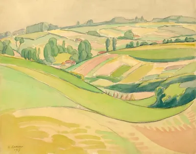 Landschap In Aquarel 9
