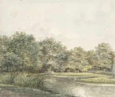 Landschap Met Bomen Aan Het Water