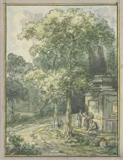 Landschap Met Fontein