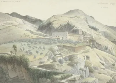 Landschap Met Klooster Bij Subiaco