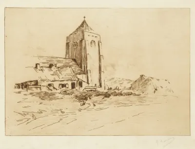Landschap Met O L Vrouw Ter Duinen Te Mariakerke Bij Oostende