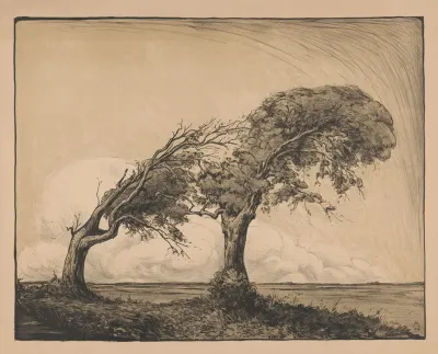 Landschap Met Twee Bomen