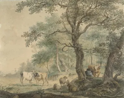 Landschap Met Twee Herders Met Vee