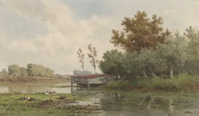 Landschap Met Water En Eenden