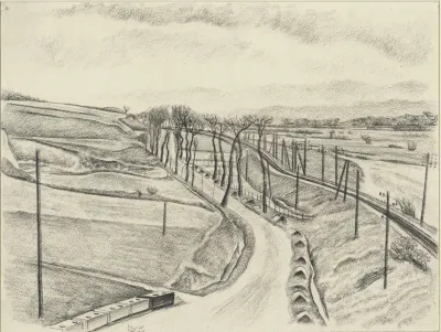 Landschap Met Weg En Trambaan