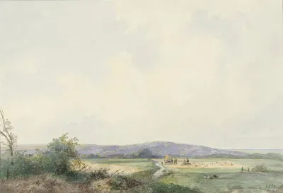 Landschap Met Weiden Bij De Duinen
