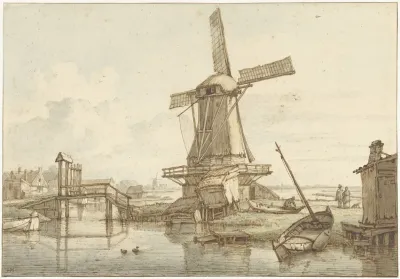 Landschap Met Windmolen