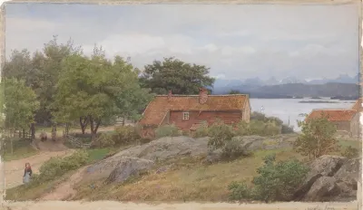 Landskap Med Bondegard Ved Molde